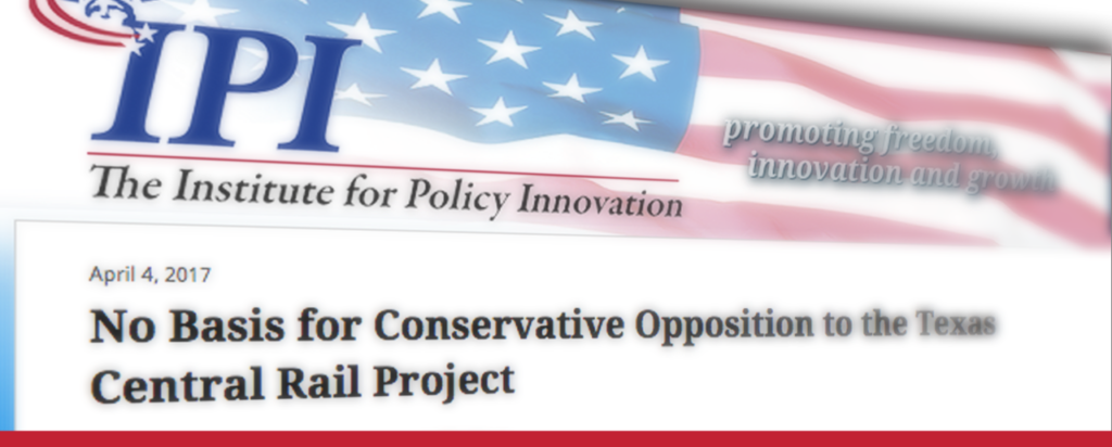 Conservative Group (IPI) Touts Texas Bullet Train